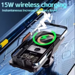USLION 15W Wireless Car Charger - 360° Rotating Magnetic Phone Mount for Air Vent - Image 6
