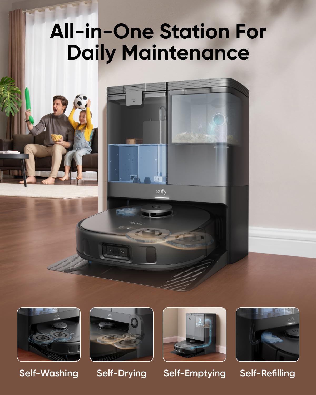71G3hgrB4pL._AC_SL1500_ Eufy X10 Pro Omni Robot Vacuum and Mop Combo - Image 3