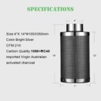 4-Inch Carbon Filter for Grow Tents with Australian Activated Charcoal – 210 CFM - Image 3