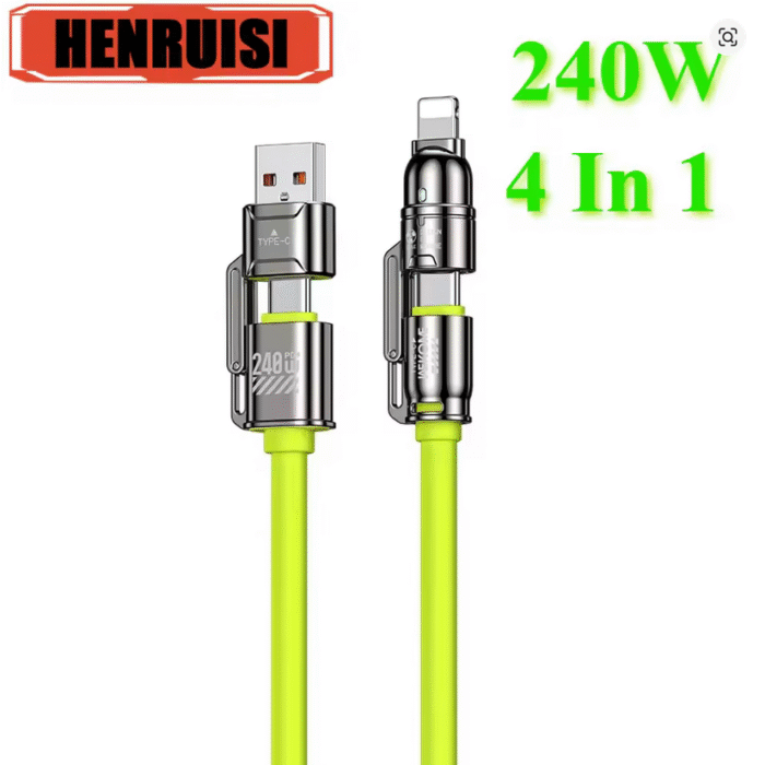 Henruisi 4-in-1 Universal Fast Charging Cable | 240W PD USB-C + Lightning - Image 7