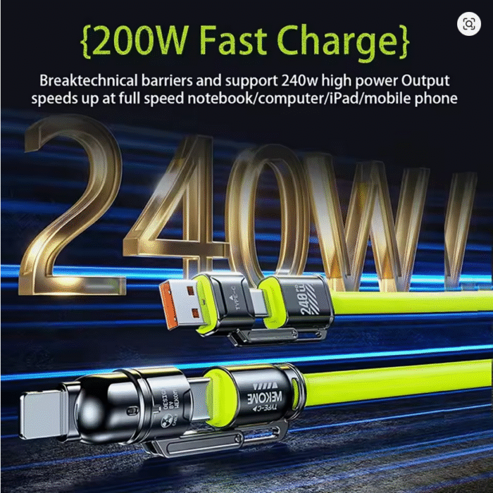 Henruisi 4-in-1 Universal Fast Charging Cable | 240W PD USB-C + Lightning - Image 2