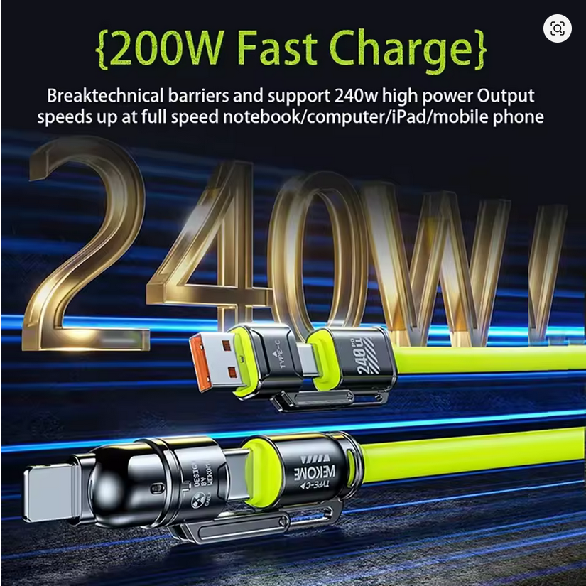 Screenshot 2025-05-10 at 03-03-46 4-in-1 USB Type C Lightning Cable 240W Super Fast Charging Cord Multiple Functions For iPhone 15 16 pro Xiaomi Huawei Samsung - AliExpress Henruisi 4-in-1 Universal Fast Charging Cable | 240W PD USB-C + Lightning - Image 2