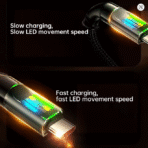 OOZCC 120W Type C Fast Charging Cable 6A USB-A to USB-C Nylon Data Cord with LED Display for Xiaomi, Samsung & More - Image 6