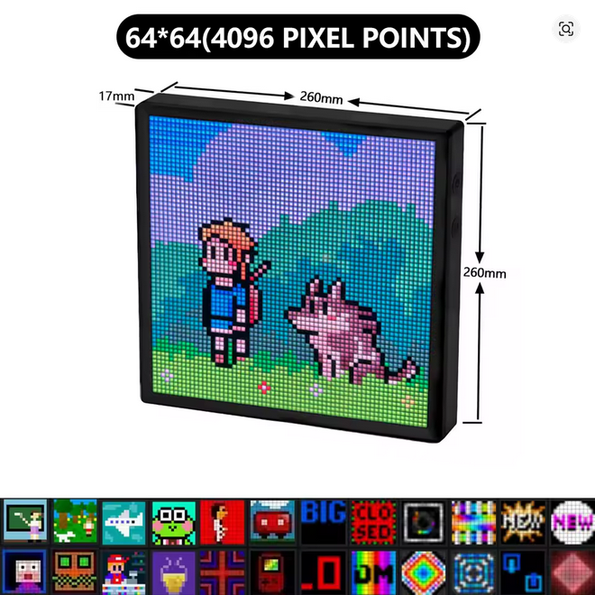 Screenshot 2025-08-12 at 21-12-21 LED Pixel Display 64x64 RGB LED Matrix Panel Programmable Pixel Art Display with Bluetooth APP Control Creative Pixel Screen - AliExpress 39 LED Pixel Display 64x64 RGB LED Matrix Panel – Programmable Pixel Art Display with Bluetooth APP Control - Image 2