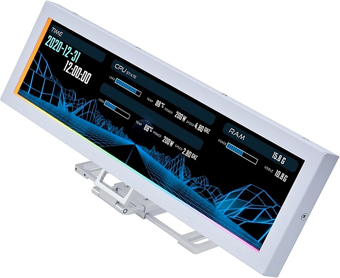 lian-li-us88-product-view Lian Li US88 v1 8.8" Universal IPS LCD Screen with ARGB Frame – PC System Monitor - Image 1